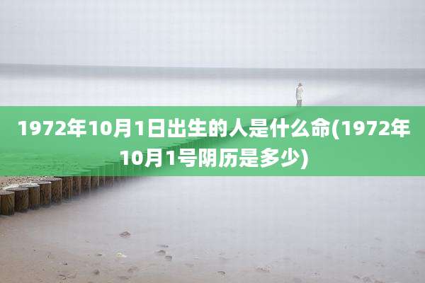 1972年10月1日出生的人是什么命(1972年10月1号阴历是多少)