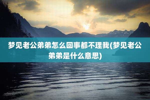 梦见老公弟弟怎么回事都不理我(梦见老公弟弟是什么意思)