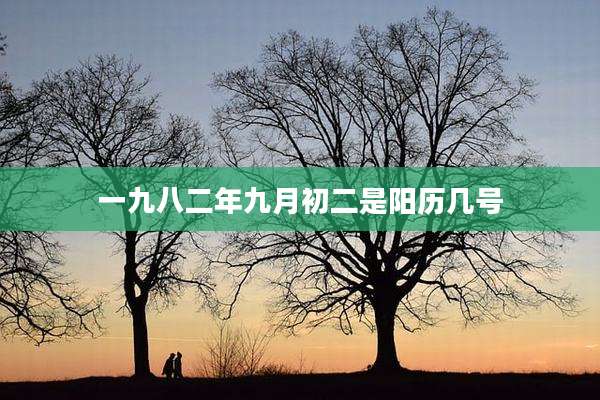 一九八二年九月初二是阳历几号