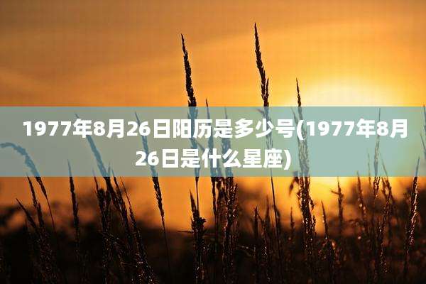 1977年8月26日阳历是多少号(1977年8月26日是什么星座)