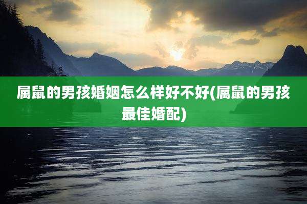 属鼠的男孩婚姻怎么样好不好(属鼠的男孩最佳婚配)