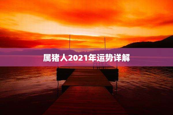 属猪人2021年运势详解