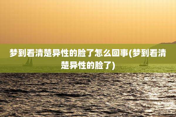 梦到看清楚异性的脸了怎么回事(梦到看清楚异性的脸了)