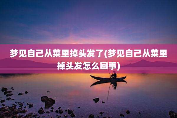 梦见自己从菜里掉头发了(梦见自己从菜里掉头发怎么回事)