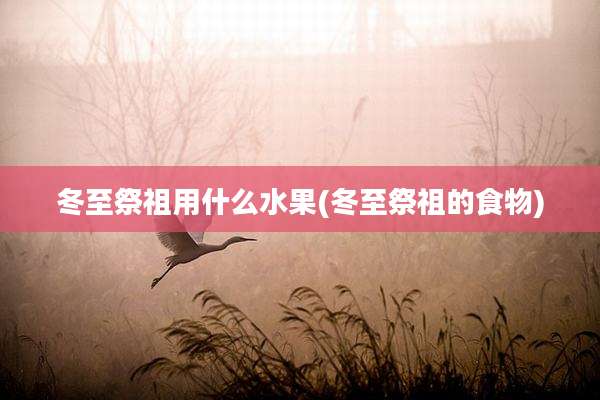 冬至祭祖用什么水果(冬至祭祖的食物)