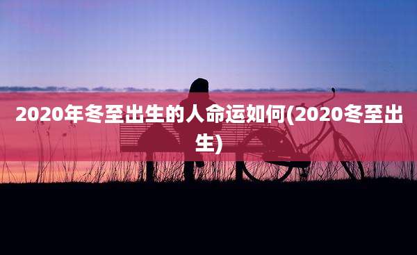 2020年冬至出生的人命运如何(2020冬至出生)
