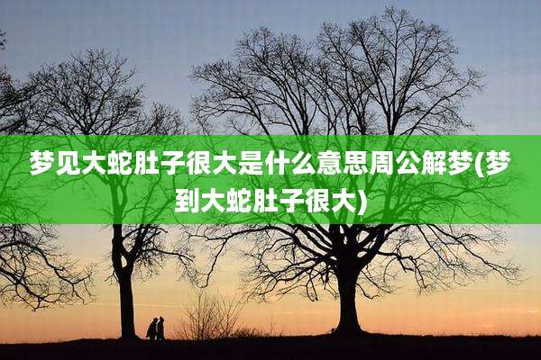 梦见大蛇肚子很大是什么意思周公解梦(梦到大蛇肚子很大)