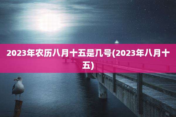 2023年农历八月十五是几号(2023年八月十五)