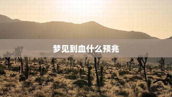 梦见到血什么预兆