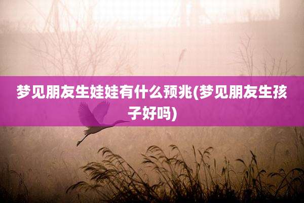 梦见朋友生娃娃有什么预兆(梦见朋友生孩子好吗)