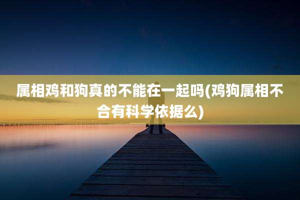 属相鸡和狗真的不能在一起吗(鸡狗属相不合有科学依据么)