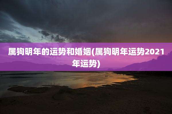 属狗明年的运势和婚姻(属狗明年运势2021年运势)