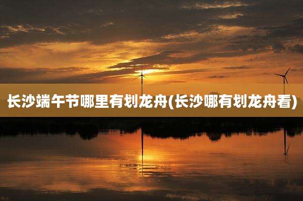 长沙端午节哪里有划龙舟(长沙哪有划龙舟看)