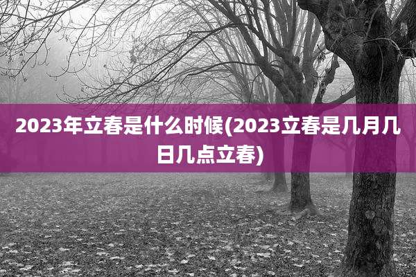 2023年立春是什么时候(2023立春是几月几日几点立春)