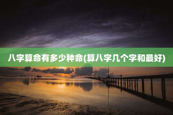 八字算命有多少种命(算八字几个字和最好)