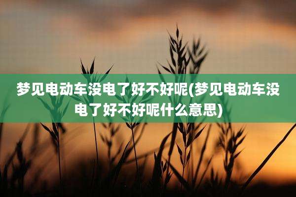 梦见电动车没电了好不好呢(梦见电动车没电了好不好呢什么意思)