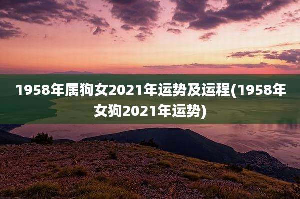 1958年属狗女2021年运势及运程(1958年女狗2021年运势)