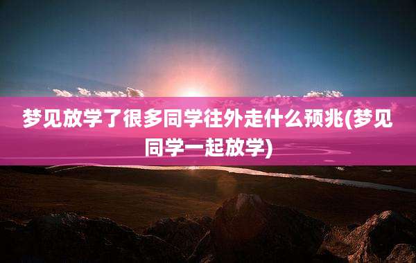 梦见放学了很多同学往外走什么预兆(梦见同学一起放学)