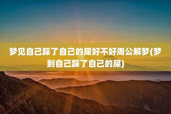 梦见自己踩了自己的屎好不好周公解梦(梦到自己踩了自己的屎)