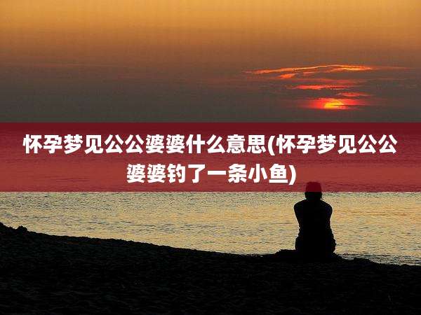 怀孕梦见公公婆婆什么意思(怀孕梦见公公婆婆钓了一条小鱼)