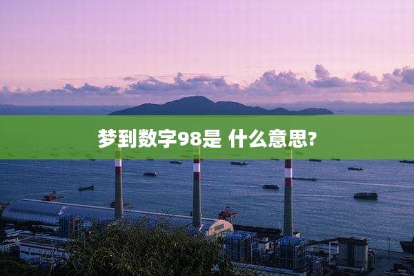 梦到数字98是 什么意思?