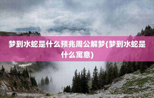 梦到水蛇是什么预兆周公解梦(梦到水蛇是什么寓意)