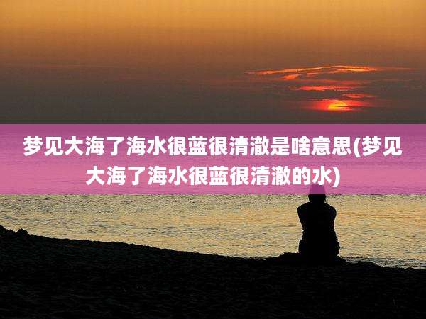 梦见大海了海水很蓝很清澈是啥意思(梦见大海了海水很蓝很清澈的水)