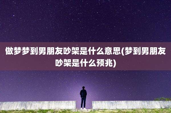 做梦梦到男朋友吵架是什么意思(梦到男朋友吵架是什么预兆)