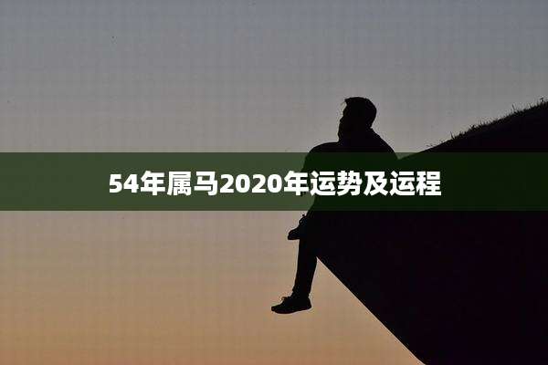 54年属马2020年运势及运程