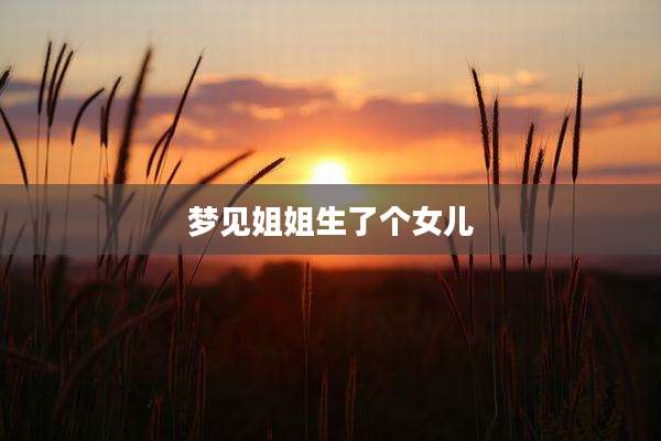 梦见姐姐生了个女儿