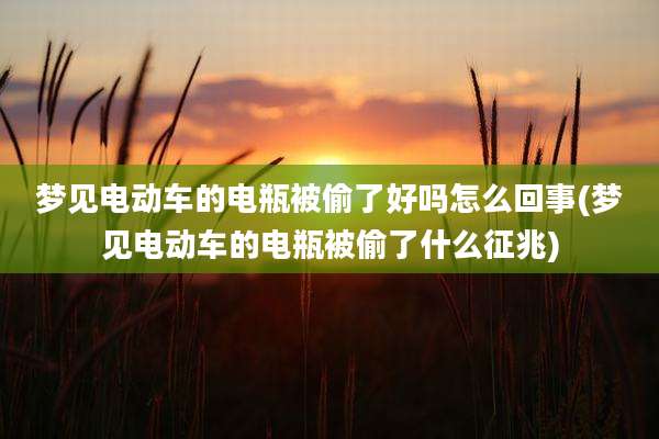 梦见电动车的电瓶被偷了好吗怎么回事(梦见电动车的电瓶被偷了什么征兆)
