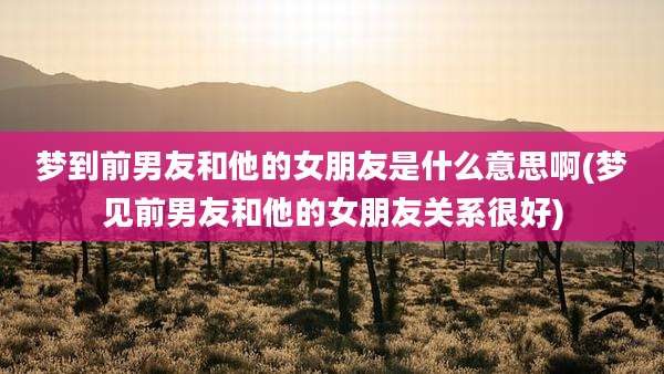 梦到前男友和他的女朋友是什么意思啊(梦见前男友和他的女朋友关系很好)