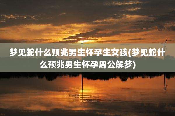 梦见蛇什么预兆男生怀孕生女孩(梦见蛇什么预兆男生怀孕周公解梦)