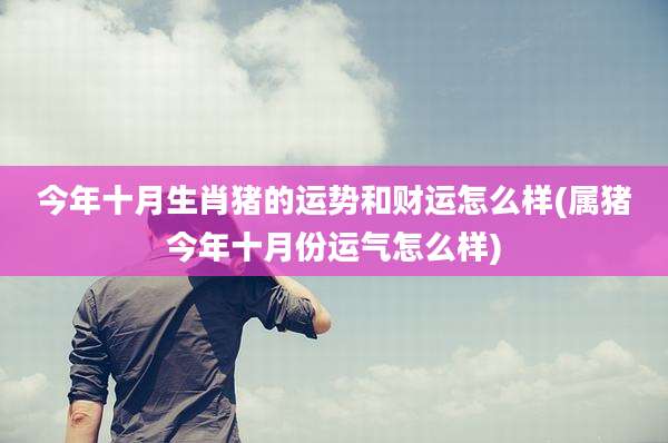 今年十月生肖猪的运势和财运怎么样(属猪今年十月份运气怎么样)