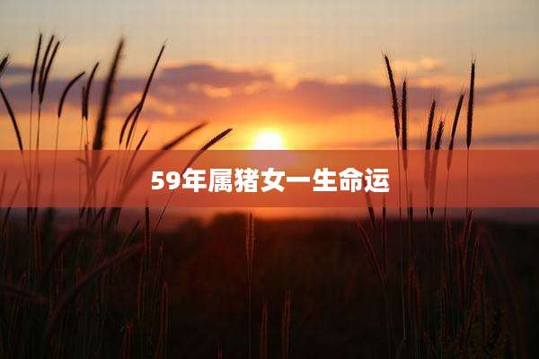 59年属猪女一生命运