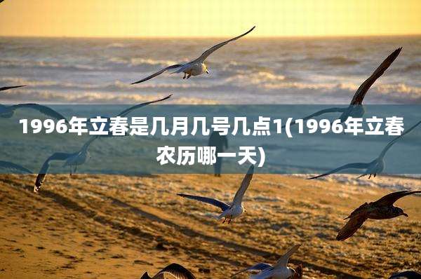1996年立春是几月几号几点1(1996年立春农历哪一天)