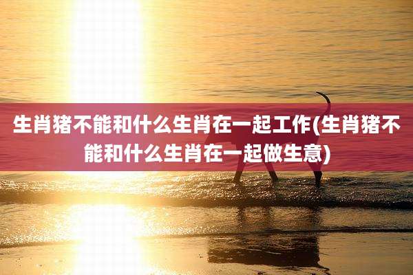生肖猪不能和什么生肖在一起工作(生肖猪不能和什么生肖在一起做生意)