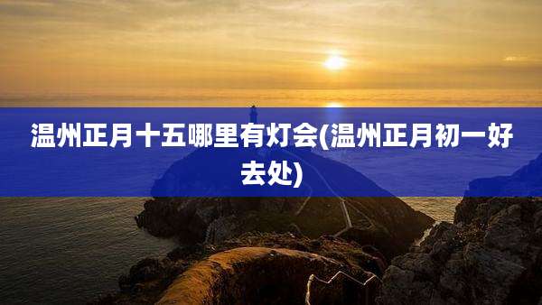 温州正月十五哪里有灯会(温州正月初一好去处)