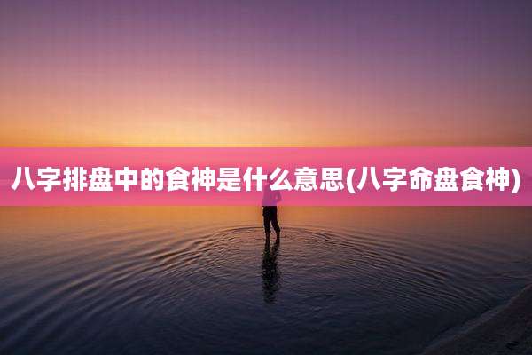 八字排盘中的食神是什么意思(八字命盘食神)