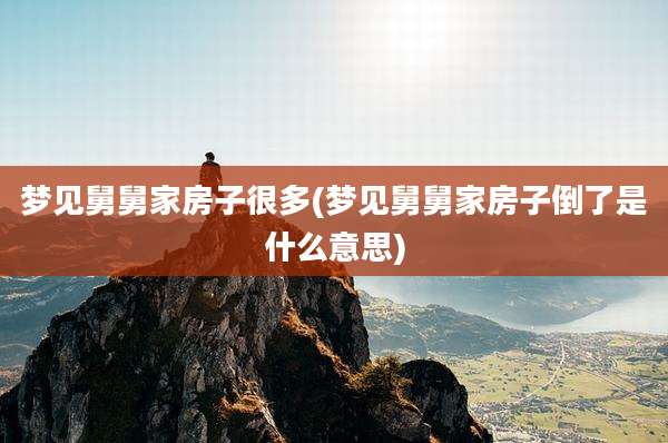 梦见舅舅家房子很多(梦见舅舅家房子倒了是什么意思)