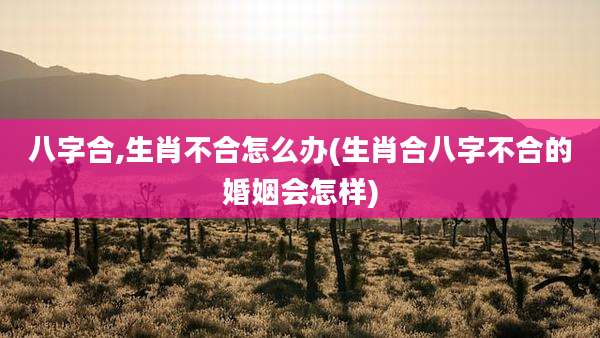 八字合,生肖不合怎么办(生肖合八字不合的婚姻会怎样)
