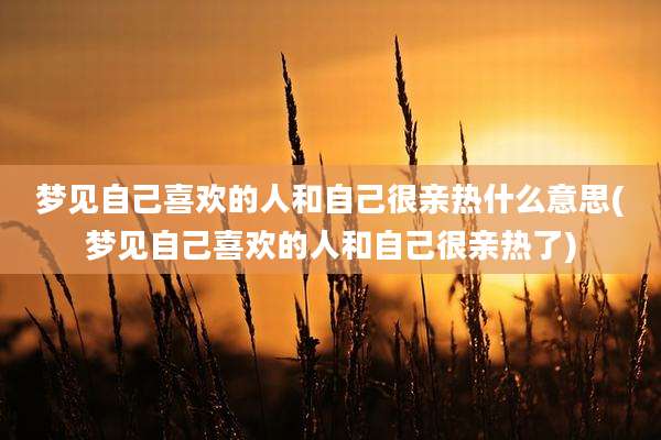 梦见自己喜欢的人和自己很亲热什么意思(梦见自己喜欢的人和自己很亲热了)