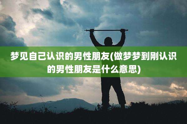 梦见自己认识的男性朋友(做梦梦到刚认识的男性朋友是什么意思)