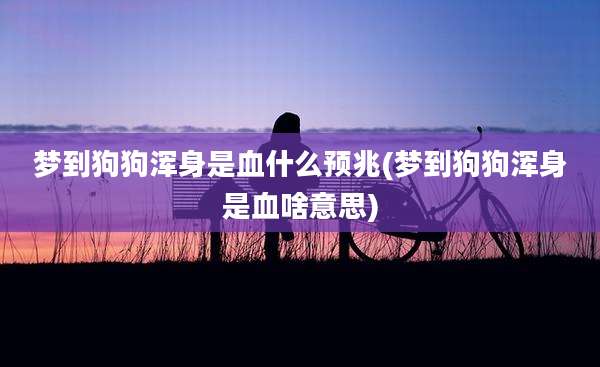 梦到狗狗浑身是血什么预兆(梦到狗狗浑身是血啥意思)