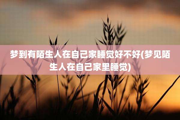 梦到有陌生人在自己家睡觉好不好(梦见陌生人在自己家里睡觉)