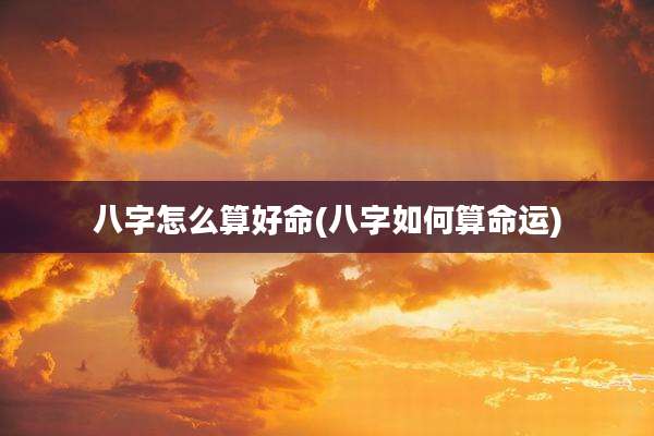 八字怎么算好命(八字如何算命运)