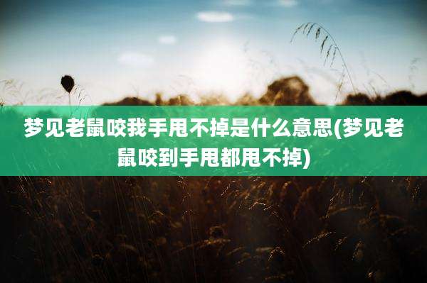 梦见老鼠咬我手甩不掉是什么意思(梦见老鼠咬到手甩都甩不掉)