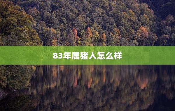 83年属猪人怎么样