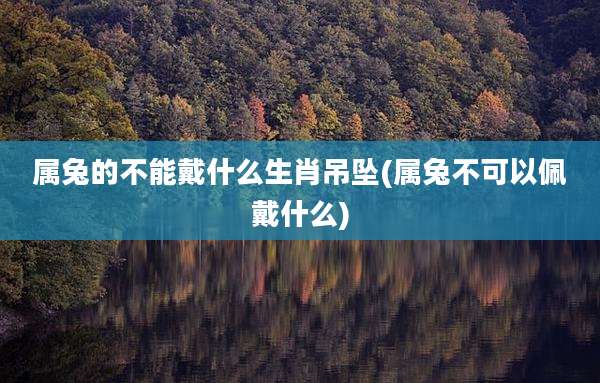 属兔的不能戴什么生肖吊坠(属兔不可以佩戴什么)