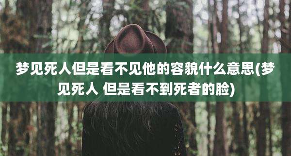 梦见死人但是看不见他的容貌什么意思(梦见死人 但是看不到死者的脸)